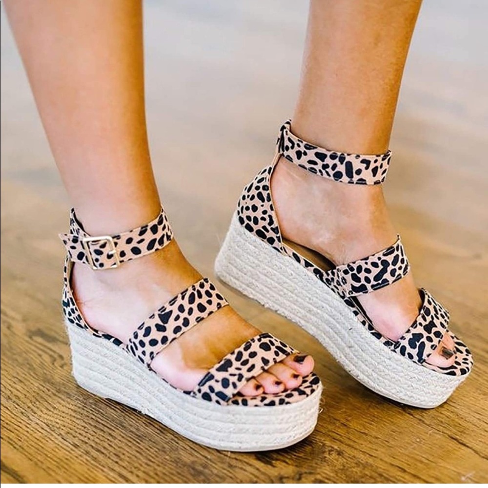 Leopard Espadrille Sandals